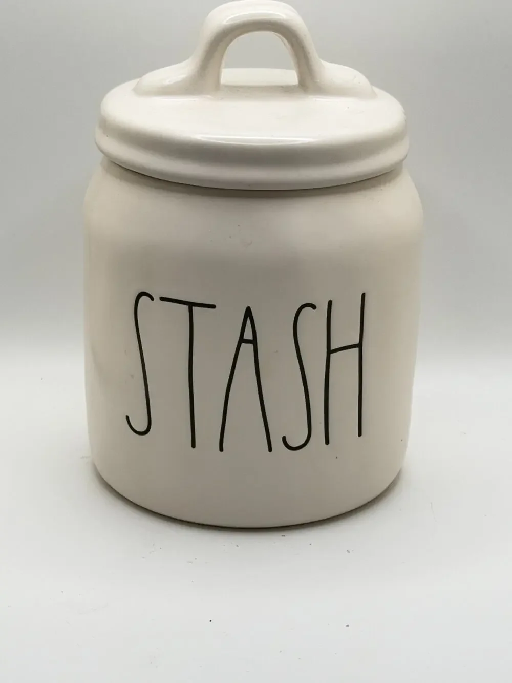 RAE DUNN SOLID WHITE CANISTER MATTE FINISH 